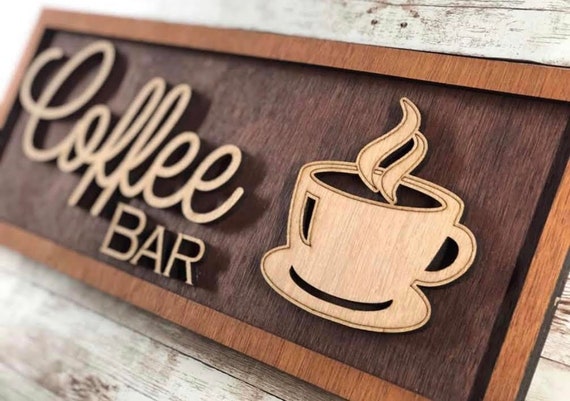 Download Coffee Bar SVG digital file download layered wood laser ...