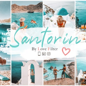 5 Lightroom Mobile Presets Santorini - Presets for Mobile and Desktop Lightroom, Instagram Presets, Travel Blogger Photo Editing