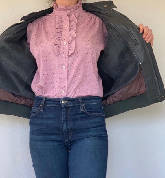 Vintage 1980’s Gray Leather Bomber Jacket - image 2