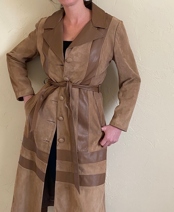 Vintage Leather Trench Coat