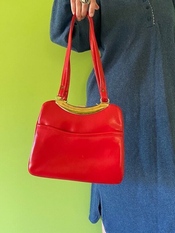 1970s Candy Apple Red Shoulder Purse