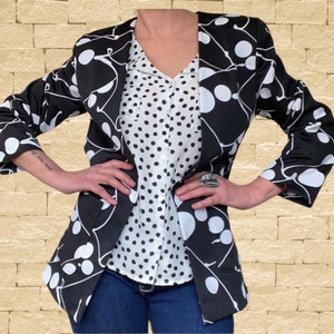 Black and White Polka Dot Blazer