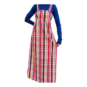 white christmas dresses Red Plaid Tiered Midi Dress main image 0