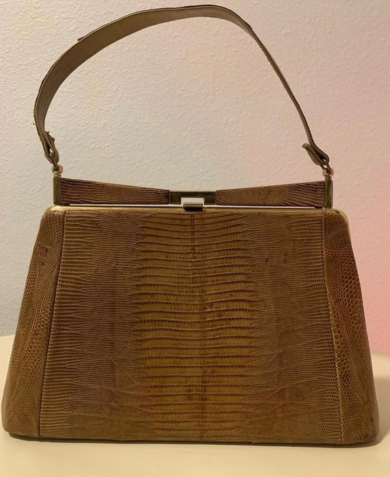 Vintage 1970’s Reptile Skin Bag Snake Skin Purse