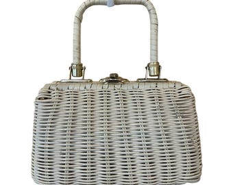 Vintage Wicker Top Handle Bag