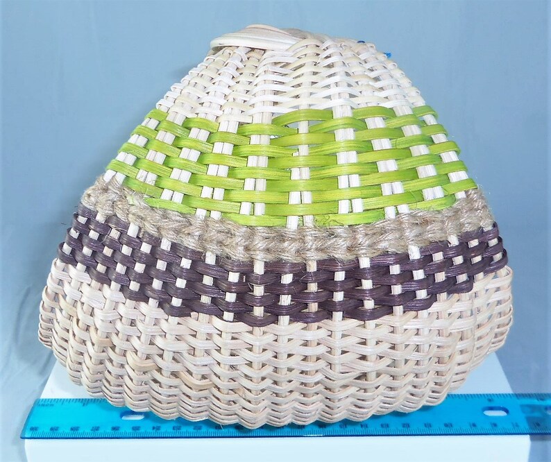 Josephine Knot Basket in Green and Brown Etsy