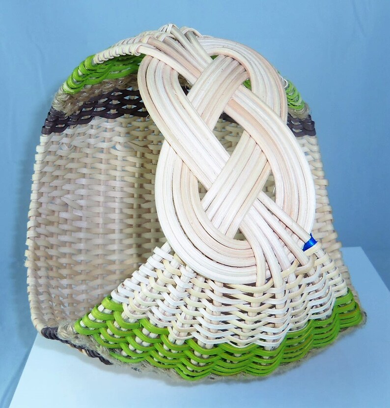 Josephine Knot Basket in Green and Brown Etsy