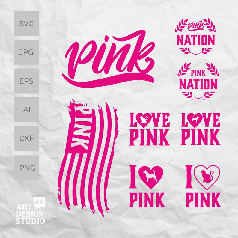Download Love pink SVG bundle for cricut silhouette cameo Pink love ...