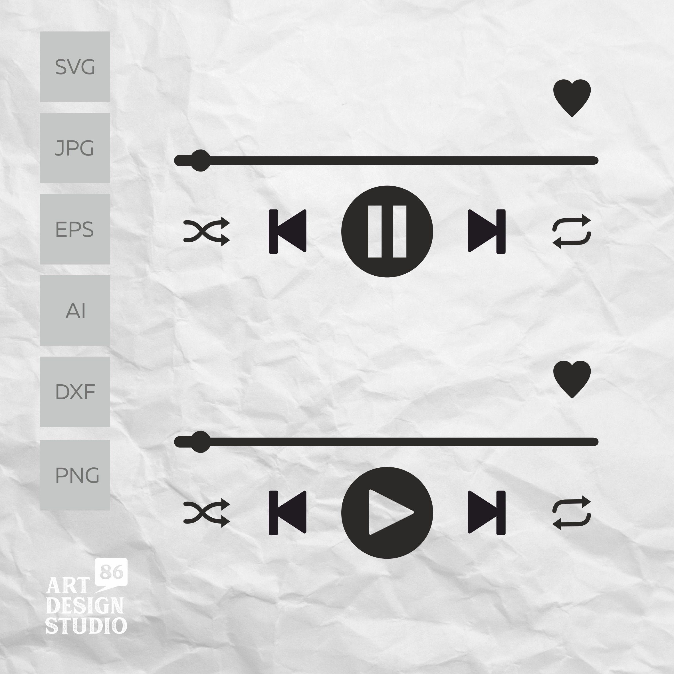 Download Spotify Song Buttons Svg For Glass Song Posters Music Player Etsy