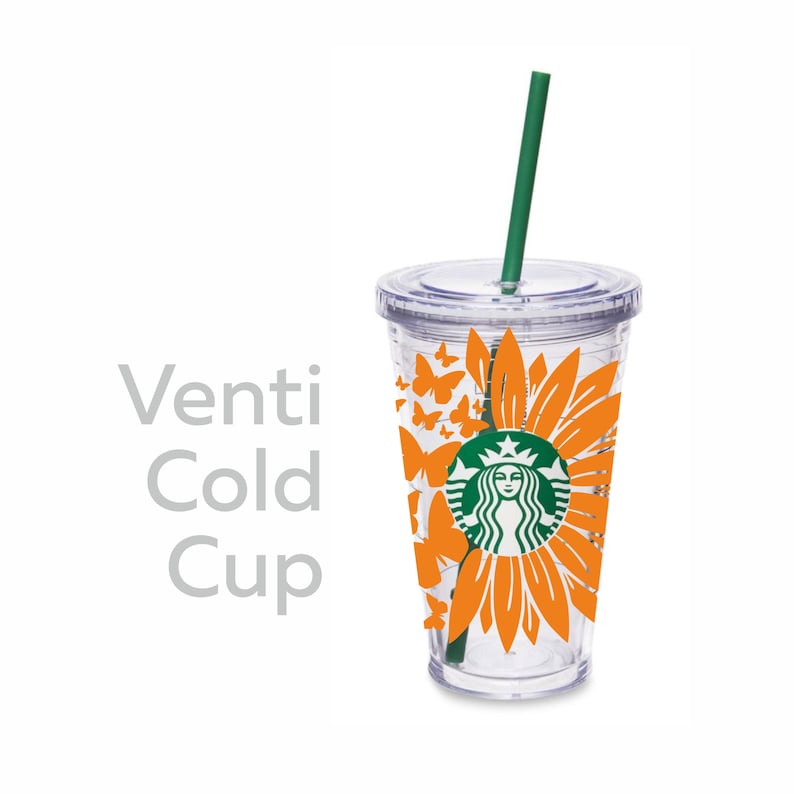 Download Sunflower Butterfly SVG for DIY Projects Starbucks Cup ...