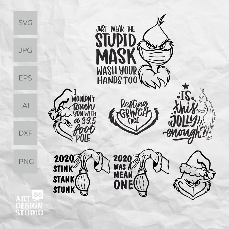 Download Grinch SVG Bundle The Grinch Face svg file for cricut | Etsy