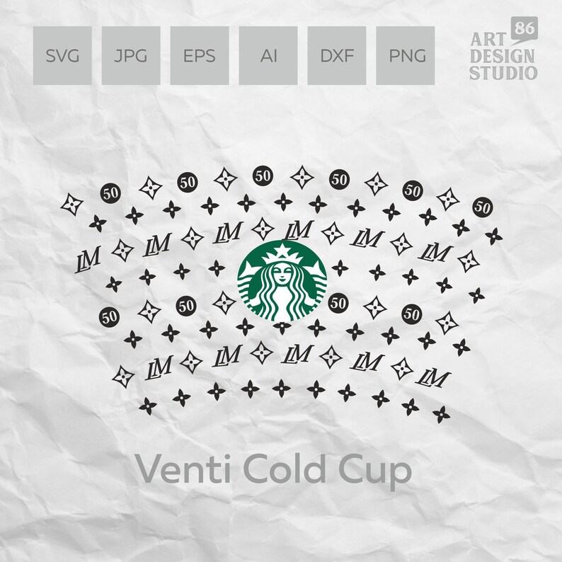 Luxury Full Wrap Template for Starbucks Venti Cold Cup for ...