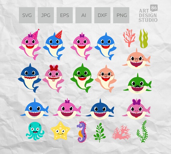 Download Baby Shark Svg For Cricut Bundle Svg Shark Family Svg Shark Etsy SVG, PNG, EPS, DXF File