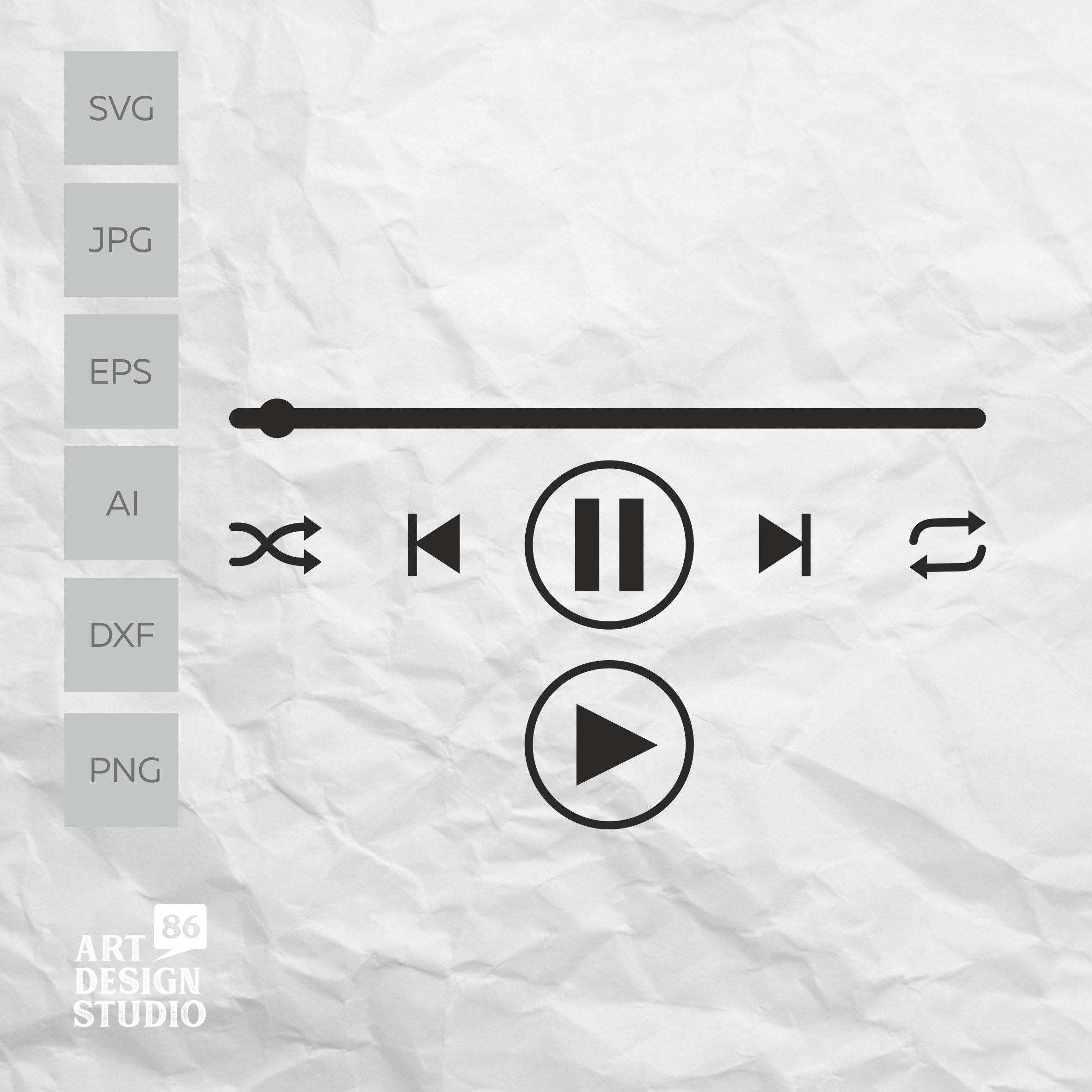 Download Spotify Song Buttons Svg For Glass Song Posters Music Player Etsy