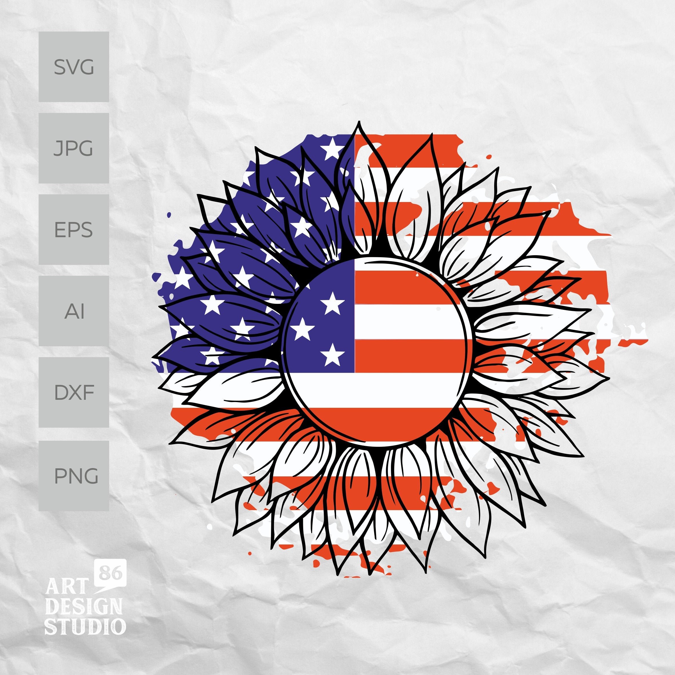 Free Free 122 American Flag Sunflower Svg SVG PNG EPS DXF File