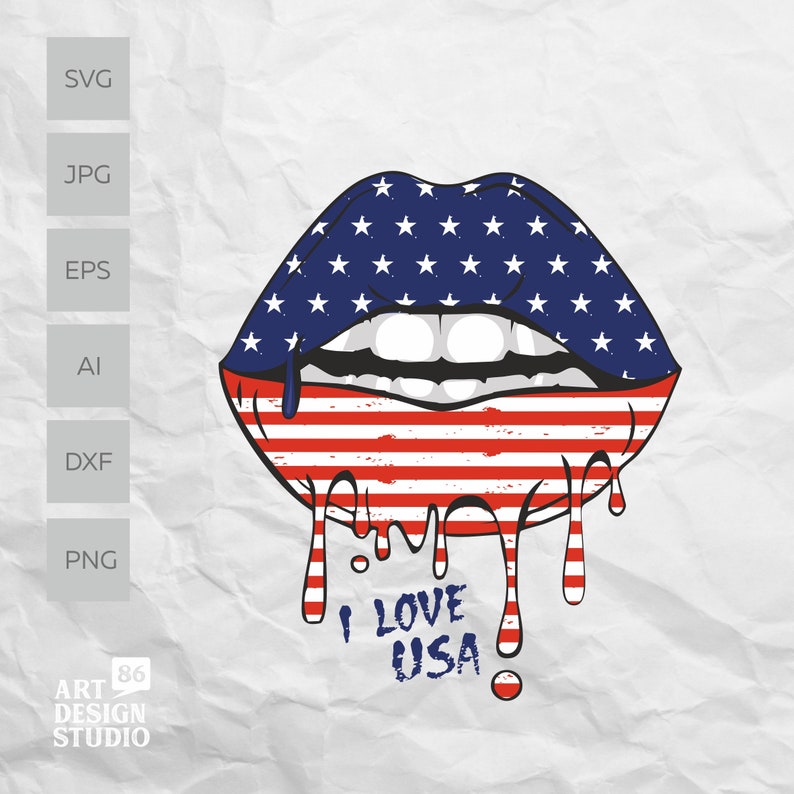 Download American Flag Lips svg Patriotic svg for Cricut 4th of ...