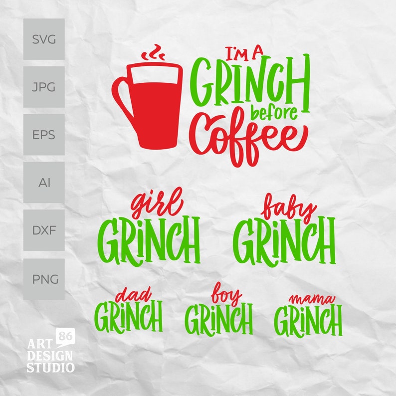 Download Grinch SVG Bundle The Grinch Face svg file for cricut | Etsy