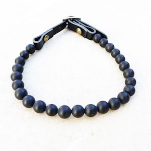 ADAPTATION Necklace for anxious Dog Matte Onyx Dog well-being, semi-precious stone, dog birthday Christmas gift, lithotherapy