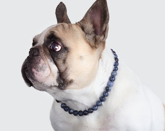 Lithotherapy Collar for anxious dog, sodalite, well-being dogs, gift for dog