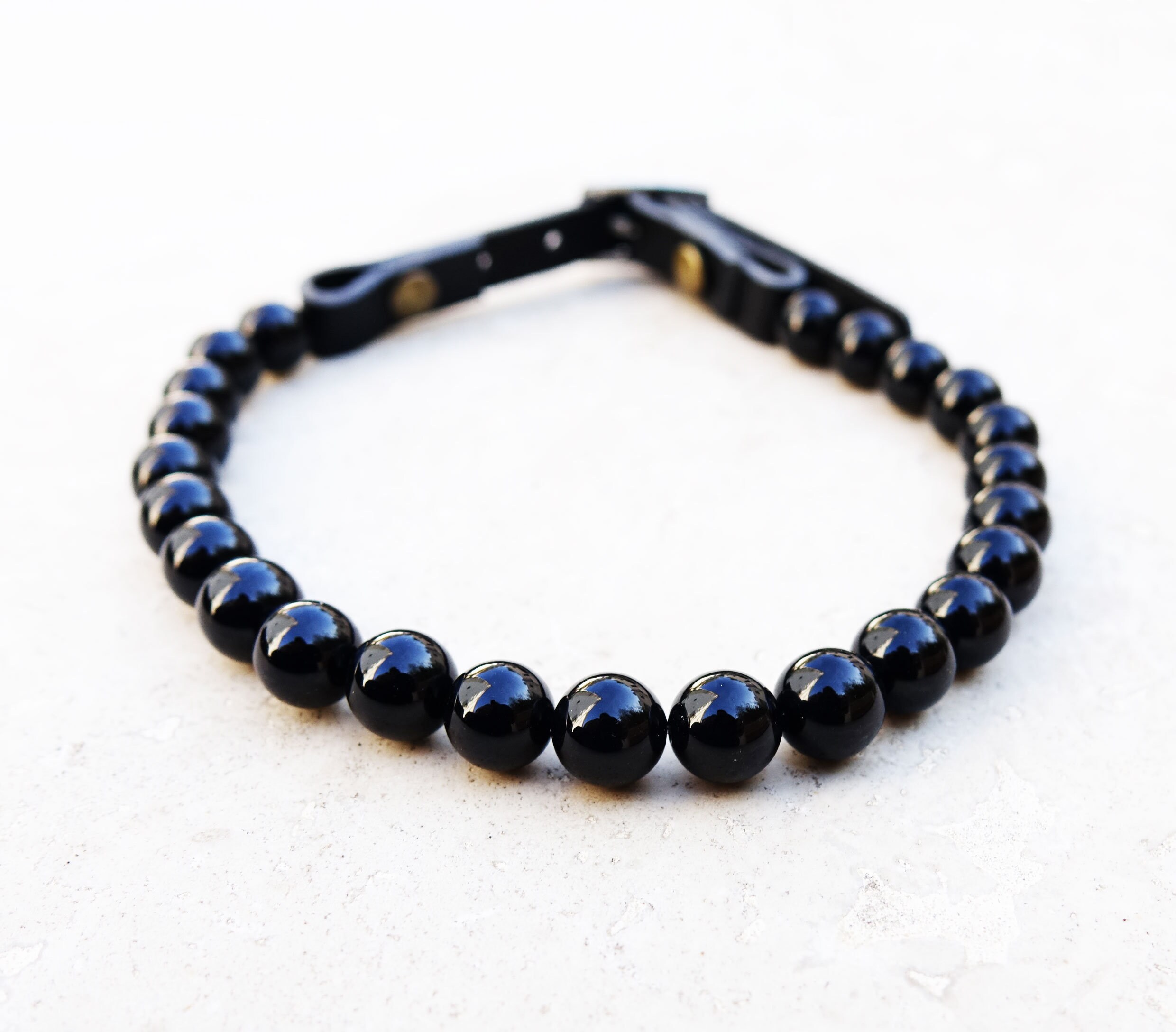 Collier Rassurant Pour Chiens Inquiets en Onyx - Bien-Être Chien, Pierre Semi-Précieuse, Idée Cadeau