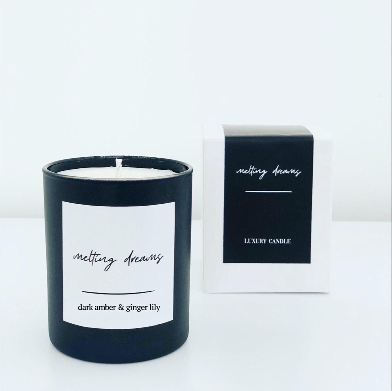 Dark Amber & Ginger Lily Candle Luxury Highly Fragranced Etsy