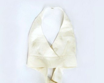 white linen halter top
