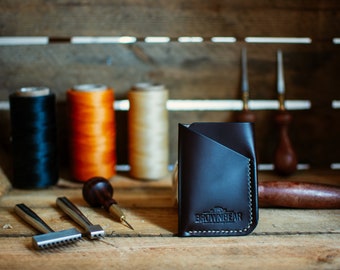 Simple Card Wallet, Leather card holder, Handmade card wallet, Men's wallet, Leather credit card purse, Minimal card holder, Simple wallet