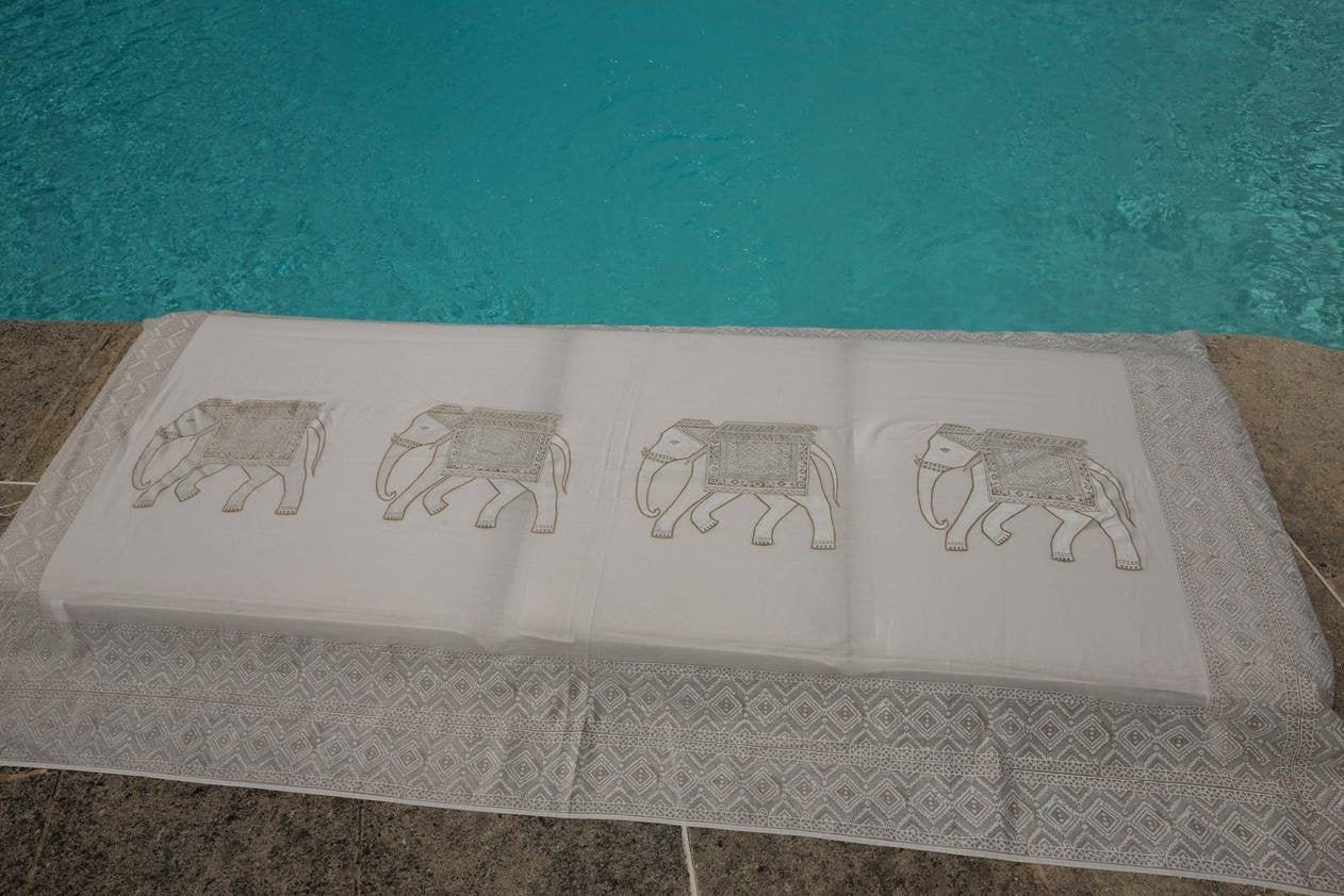 Riley Bay Paréo en Popeline de Coton Réalisé à La Main