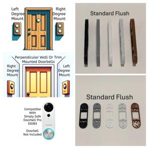 SimpliSafe Video Doorbell Pro SSDB3 Compatible Angle Flush Mount