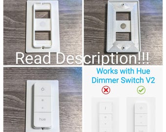 Philips Hue Smart Dimmer Switch V2 Hidden Decora Rocker 1 Gang Wall Plate