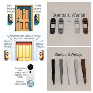 SimpliSafe Video Doorbell Pro SSDB3 Compatible Angle Wedge Mount