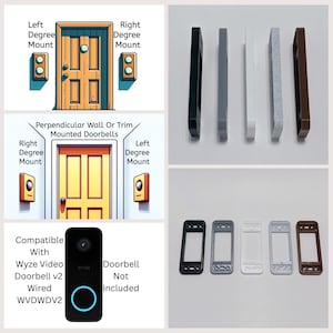Wyze Video Doorbell v2 Wired WVDWDV2 Compatible Angle Flush Mount