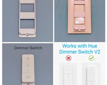 Philips Hue Smart Dimmer Switch V2 Hidden Decora Rocker Screw Plate Adapter