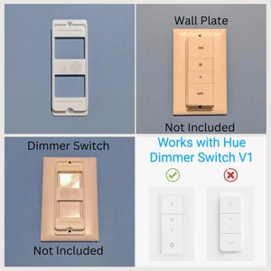 Philips Hue Smart Dimmer Switch V1 Hidden Decora Rocker Screw Plate Adapter