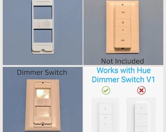 Philips Hue Smart Dimmer Switch V1 Hidden Decora Rocker Screw Plate Adapter