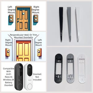 ReoLink Wireless 2K Battery Video Doorbell Compatible Angle Wedge Mount