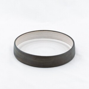 Black ceramic bowl with snow lake, punch, tableware, hand-turned