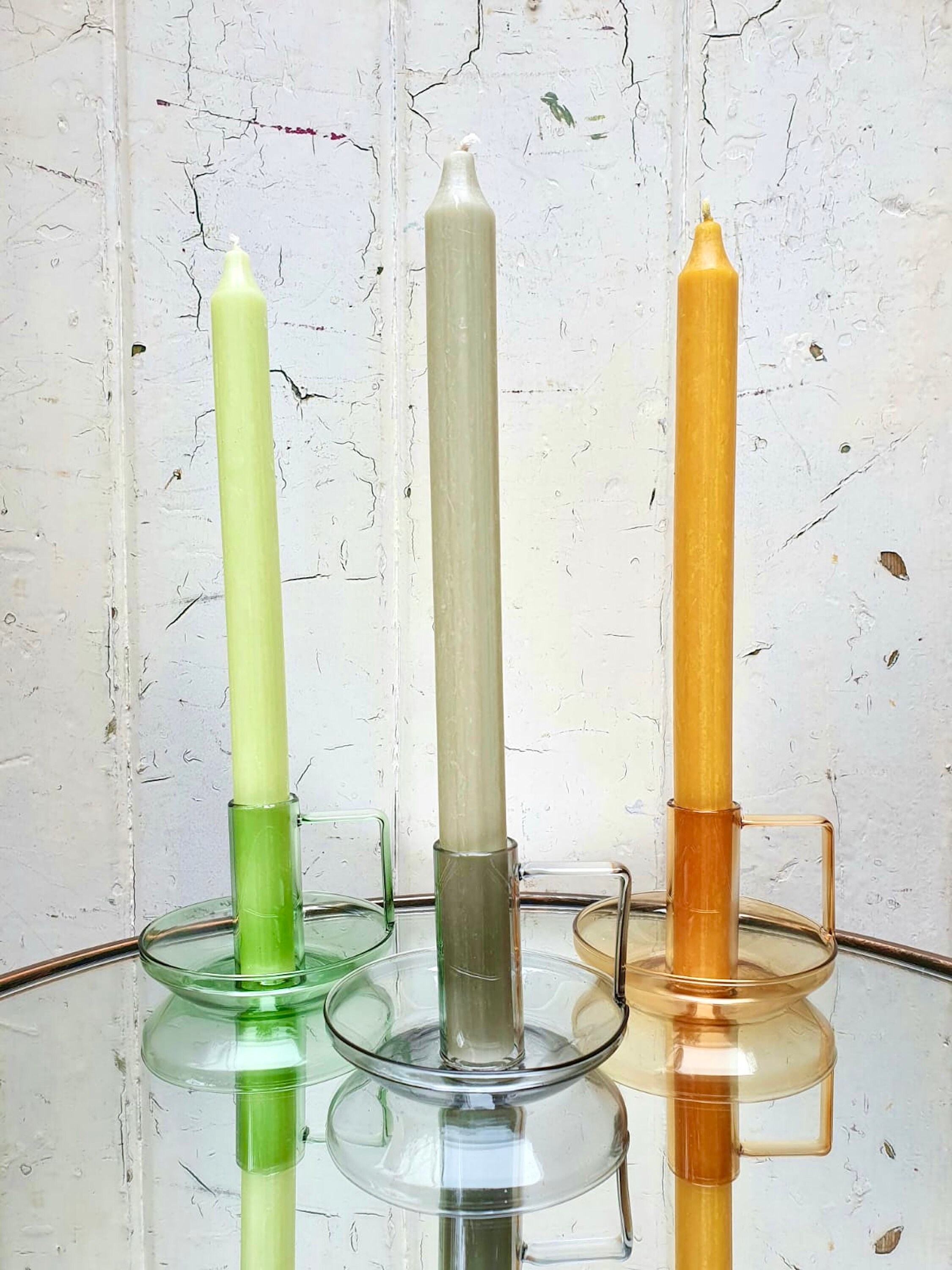 Handmade recycled glass candle holders in a modernist design Etsy