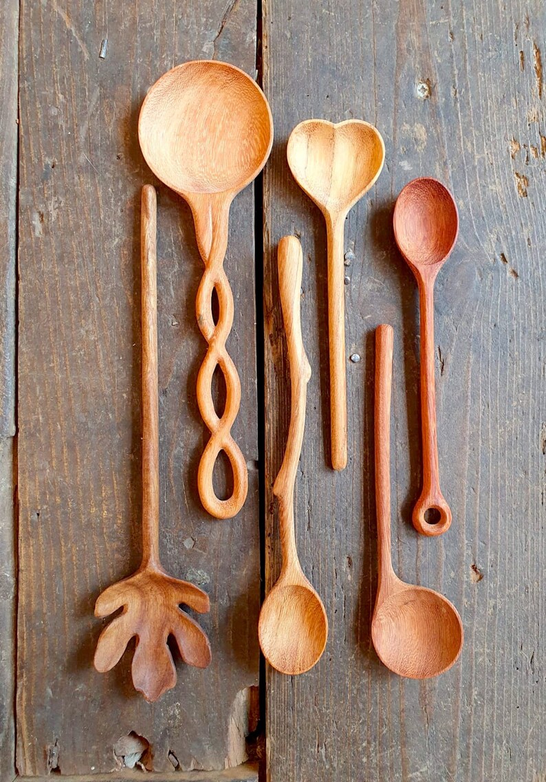 Hand carved and finished wooden utensils Etsy