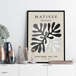 Henri Matisse Print, Modern Minimalist, Exhibition Decor, Abstract art, Mid century print, La Gerbe Wall Art, Neutral Minimalist