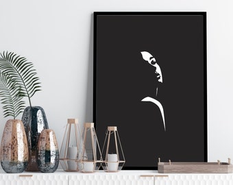 Minimalist fashion art, minimalist woman art, modern printable art, black and white art, mid century modern art, feminist wall decor