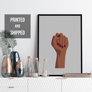 Black girl power art print, feminist poster, feminism art print, black woman art poster, black girl magic art, strong woman print, woman art