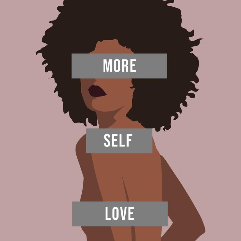 More self love print, the future is female pink art print, feminist wall art, black woman print, black girl wall art, girl power art poster image 8