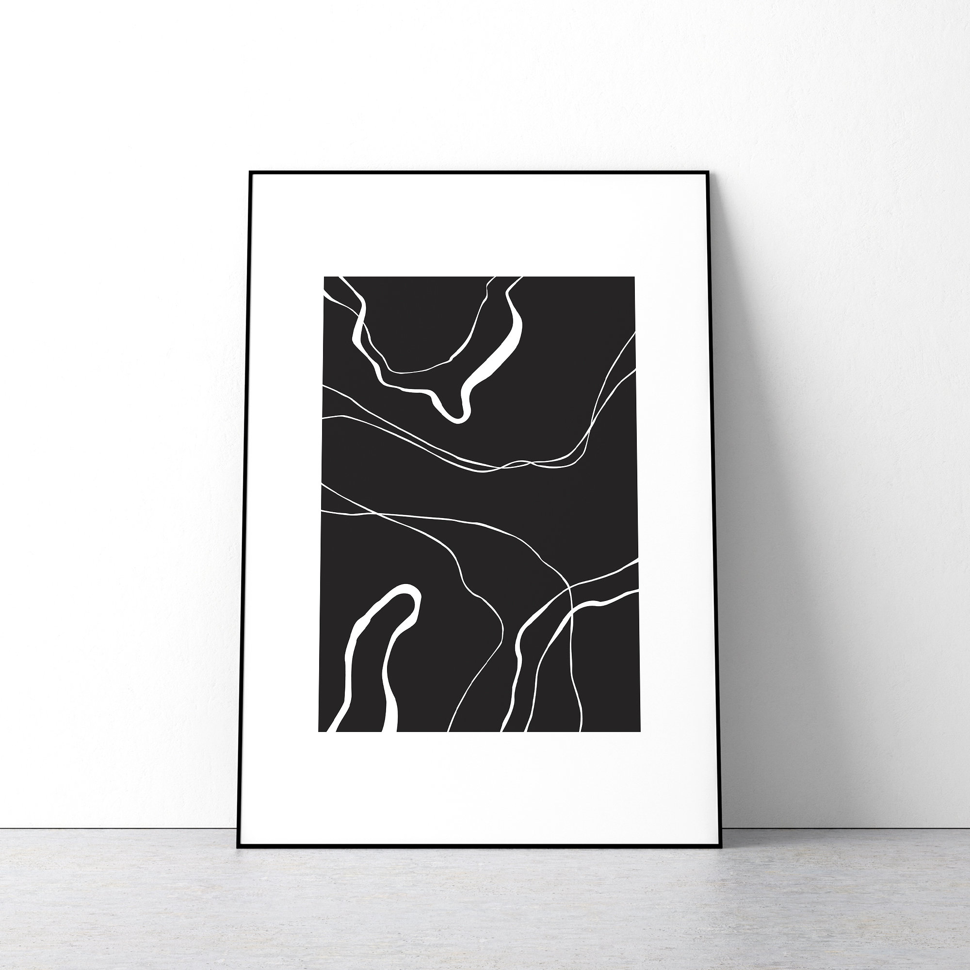 Black and White Abstract Art Minimalist Wall Art Printable Art Digital ...