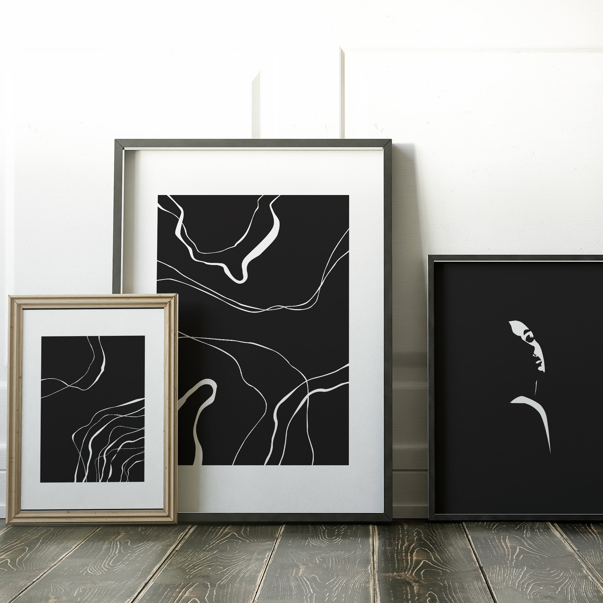 Black and White Abstract Art Minimalist Wall Art Printable Art Digital ...