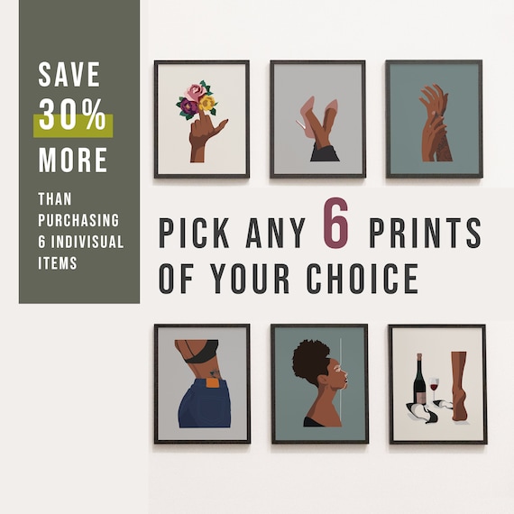 Custom gallery wall art set, set of 6 prints, custom printable art, personalized art print, custom gift ideas, personalized gift, poster