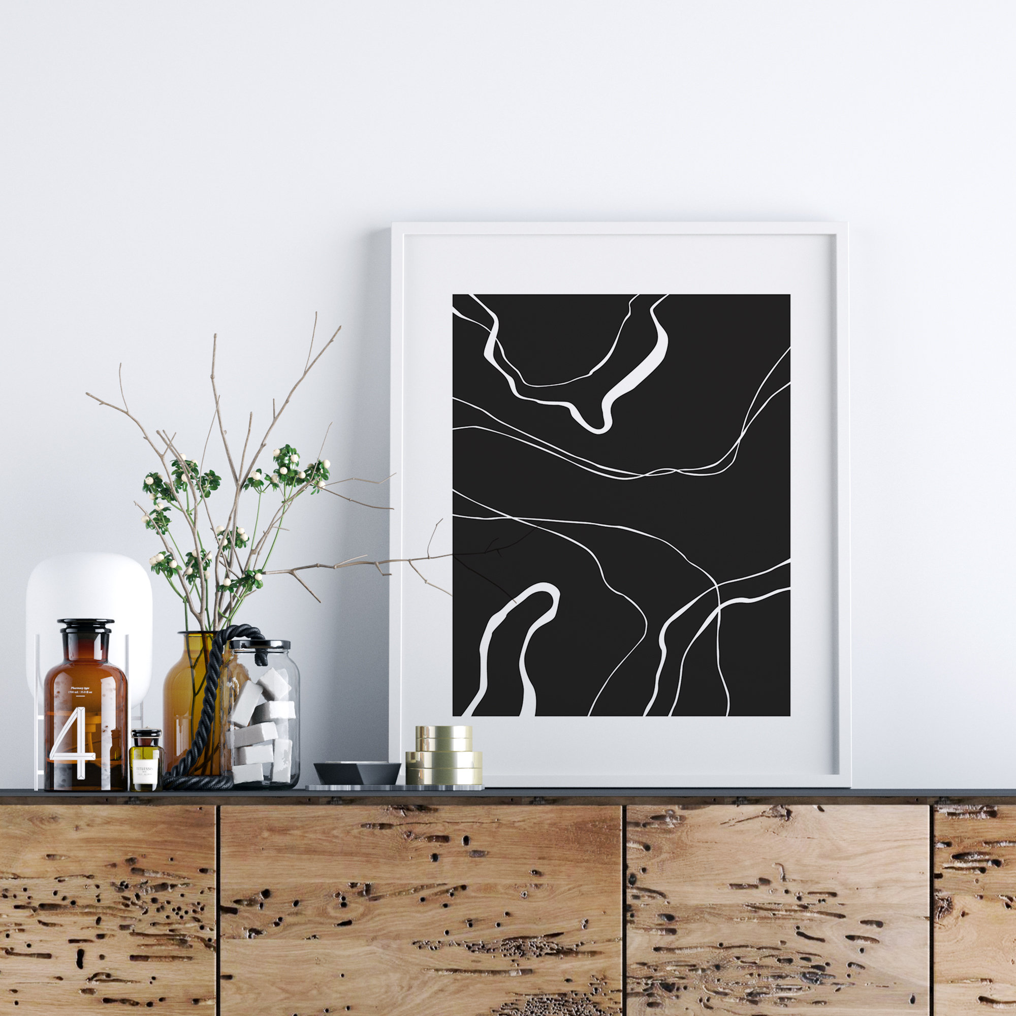 Black and White Abstract Art Minimalist Wall Art Printable Art Digital ...