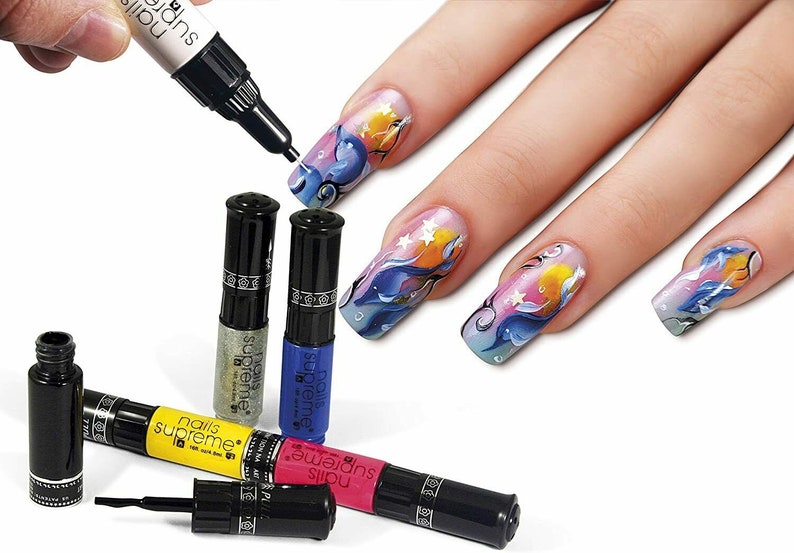 Nail Art Pens Set Varnish Polish Decorate Design Nails Supreme - Etsy