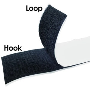 2cm x 1.8m Black Hook & Loop Tape, Self Adhesive , Double Sided, Sticky, Strip zdjęcie 2