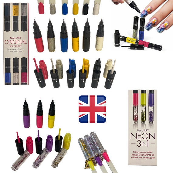 Amazon.com: 20 Colors Nail Pen Nail Polish Pen 8ml, Quick Dry Long Lasting  Waterproof DIY Abstract Lines Painting Pen for 3D Nail Line Drawing Dotting  Floral Design DIY Nail : Beauty &